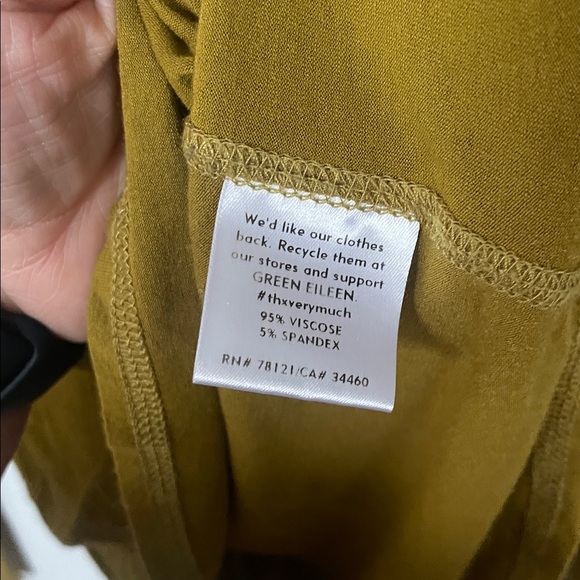 Eileen‎ Fisher Women’s Petite Petite Mustard Viscose Long Sleeve Lightweight Top - Picture 4 of 5